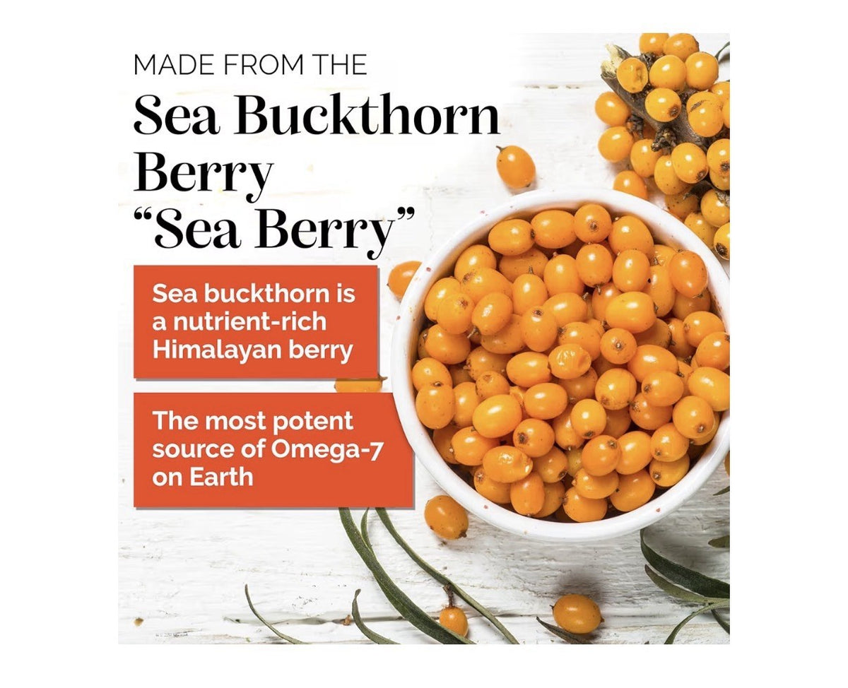 sibu Omega-7 Sea Buckthorn For Healthy Skin Hair Nails Dryness 60 Softgels