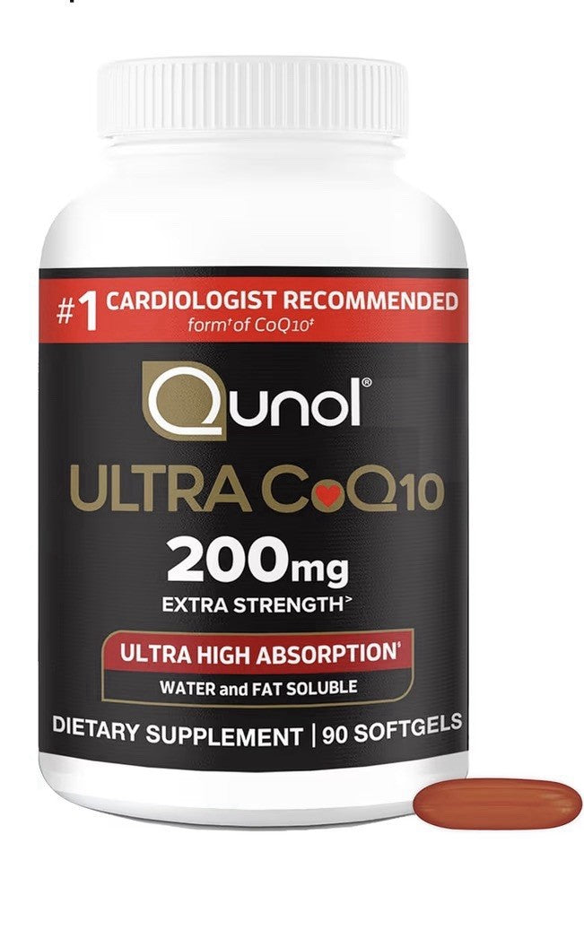 Qunol Ultra CoQ10 200mg Extra Strength Water And fat Soluble 90 Softgels
