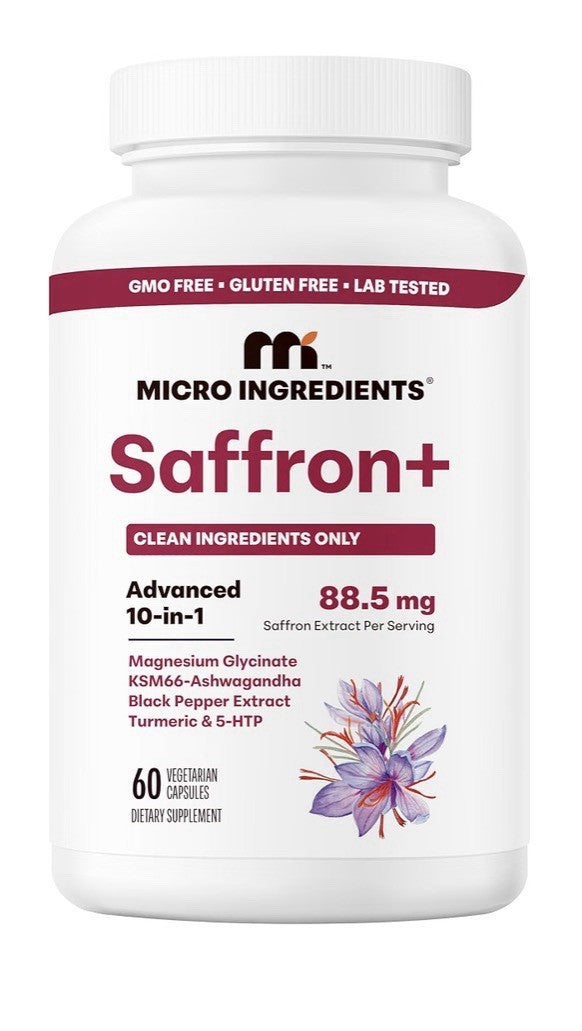 Micro Ingredients Saffron+ Advanced 88.5 mg Saffron Extract Per Serving 60 Caps