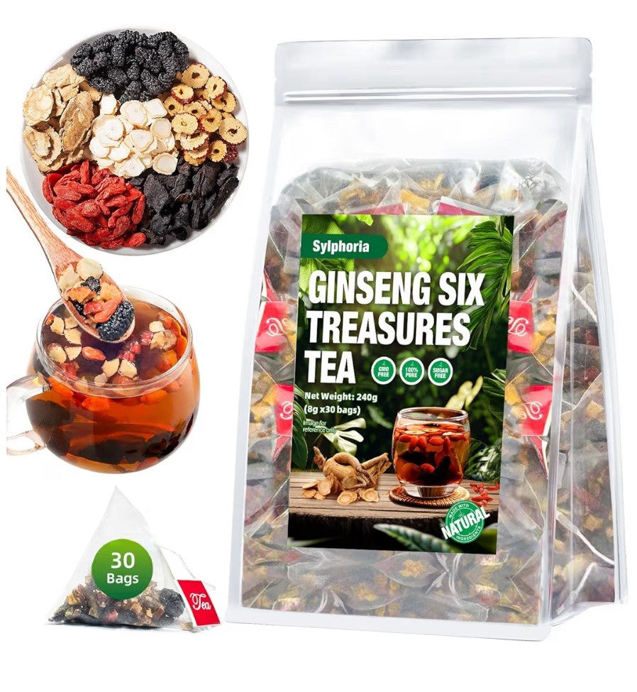 Sylphoria Ginseng Six Treasures kidney cleanse detox  Herbal 60 Pyramid Tea Bags