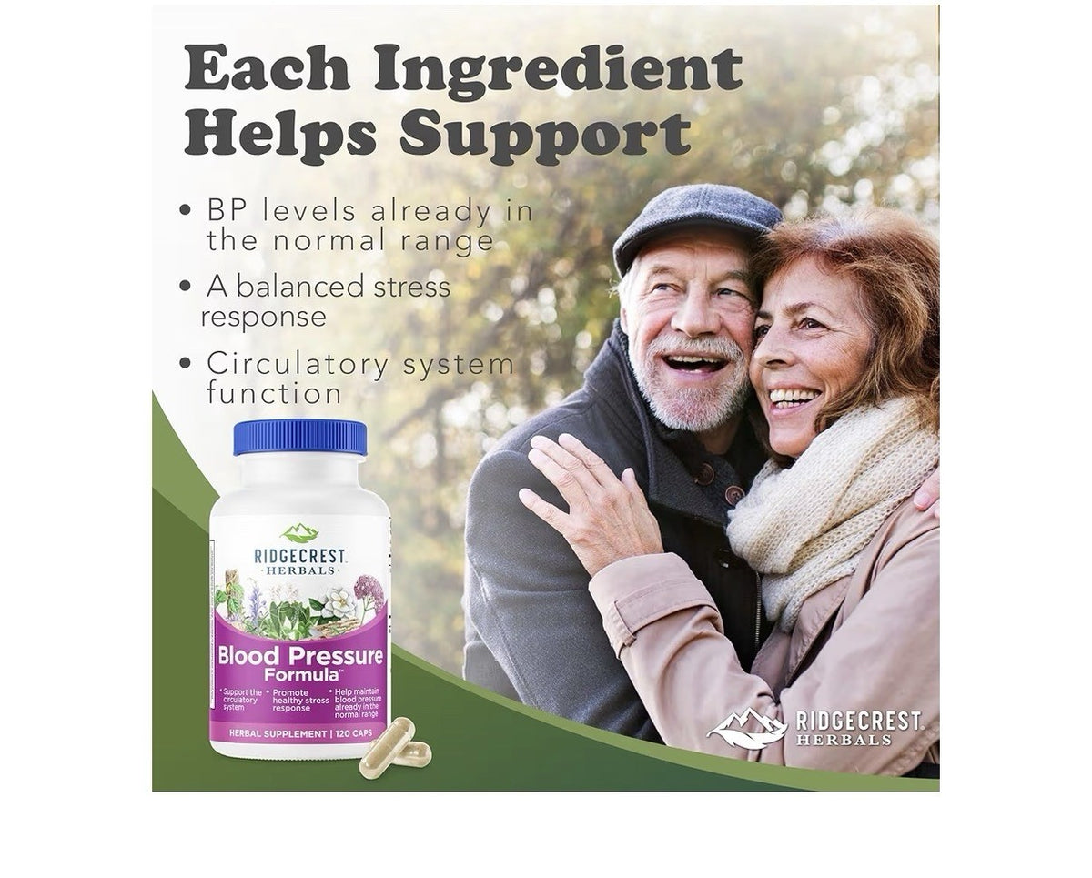 RidgeCrest Herbals Blood Pressure Formula Heart Vascular Circulation Health 120c