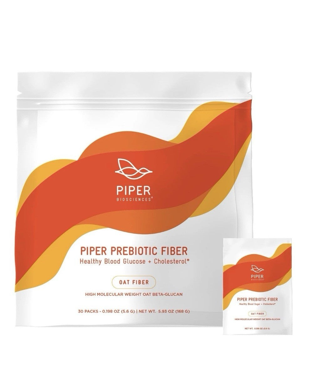 Piper Biosciences Oat Prebiotic Fiber Powder Healthy Blood Glucose Cholesterol