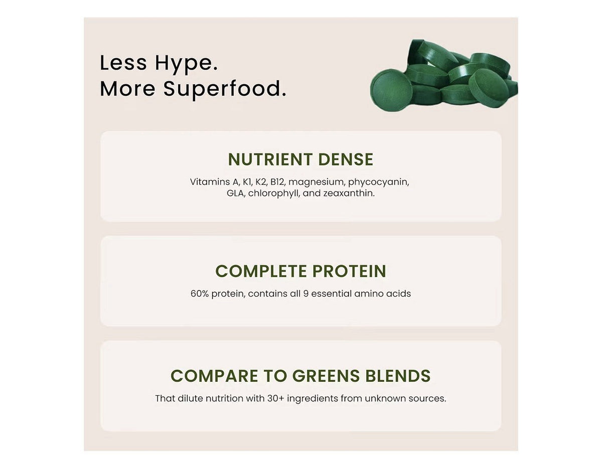 Nutrex Hawaii Pure Hawaiian Spirulina 1000mg Immune Energy Celluar support 180ta
