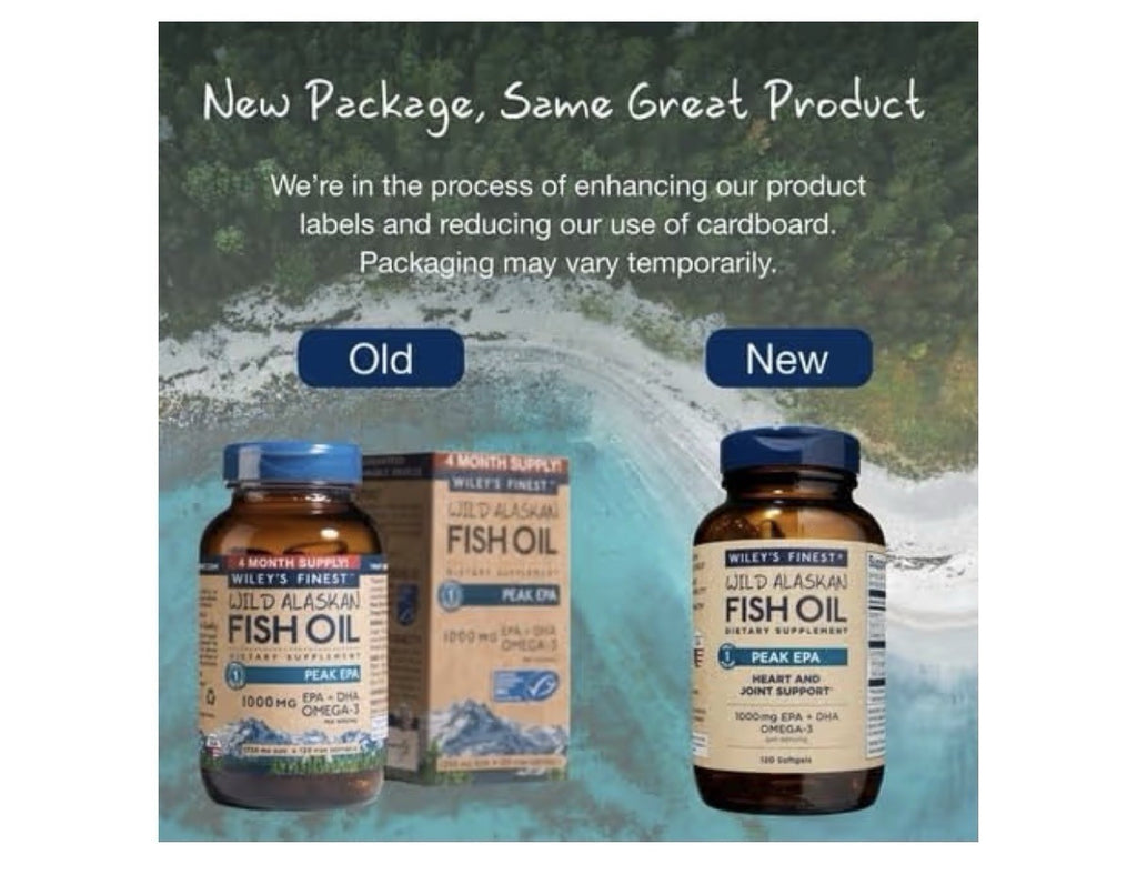 Wiley's Finest Wild Alaskan Fish Oil Peak EPA Heart  Joint Support 120 Softgels