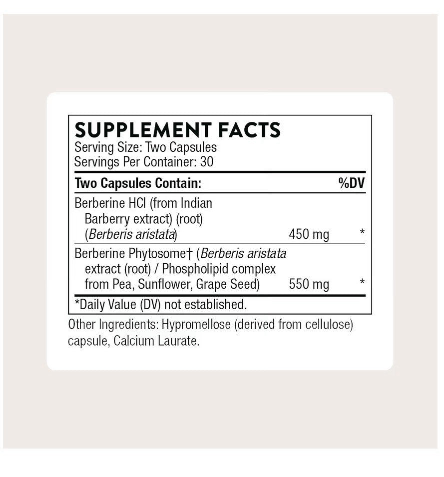 THORNE Berberine Dual Action Formula with Phytosome Plus Botanical Extract 60cap