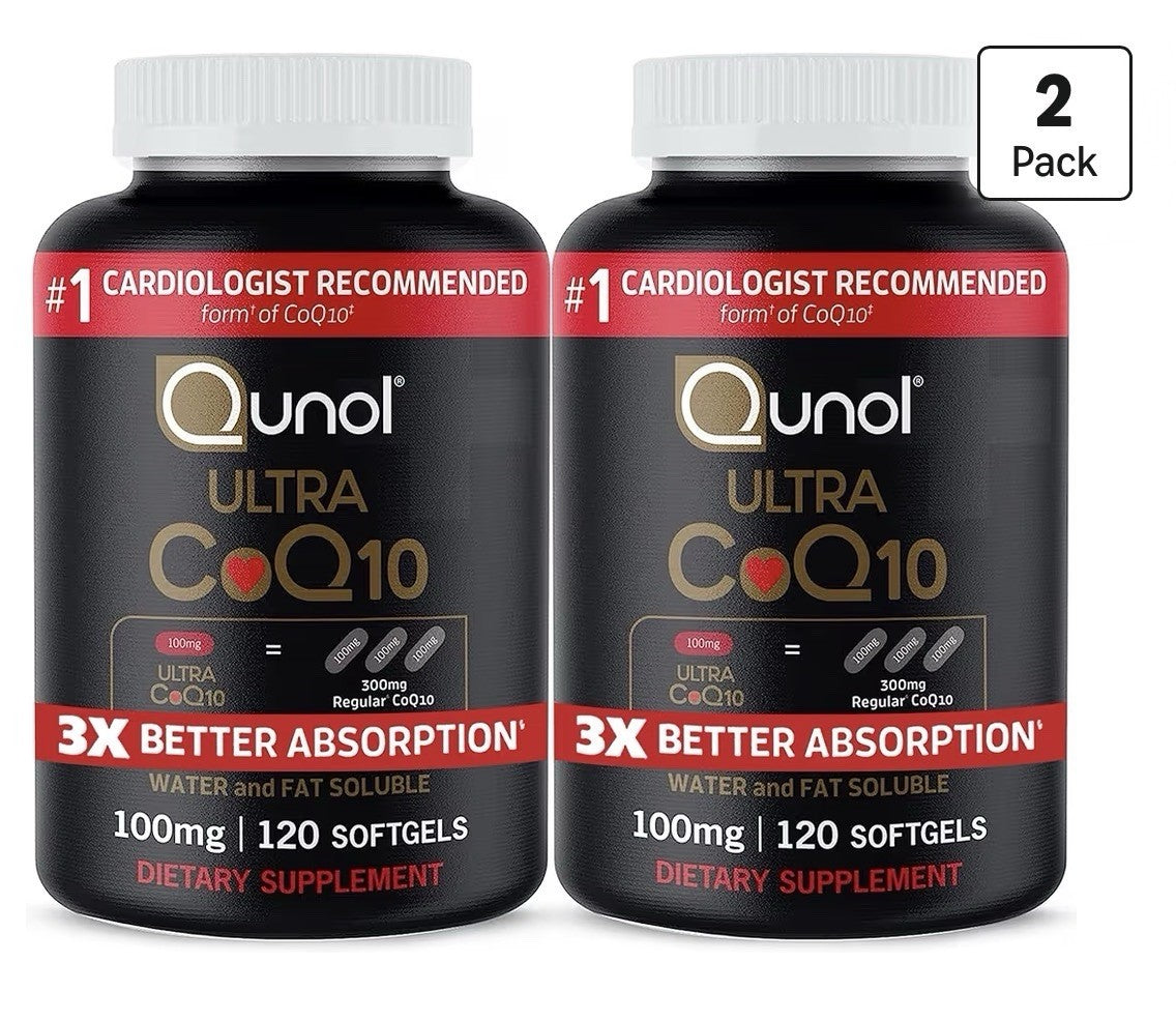 2 Pack Qunol Ultra CoQ10 100mg 3x Better Adsorption Water And fat Soluble
