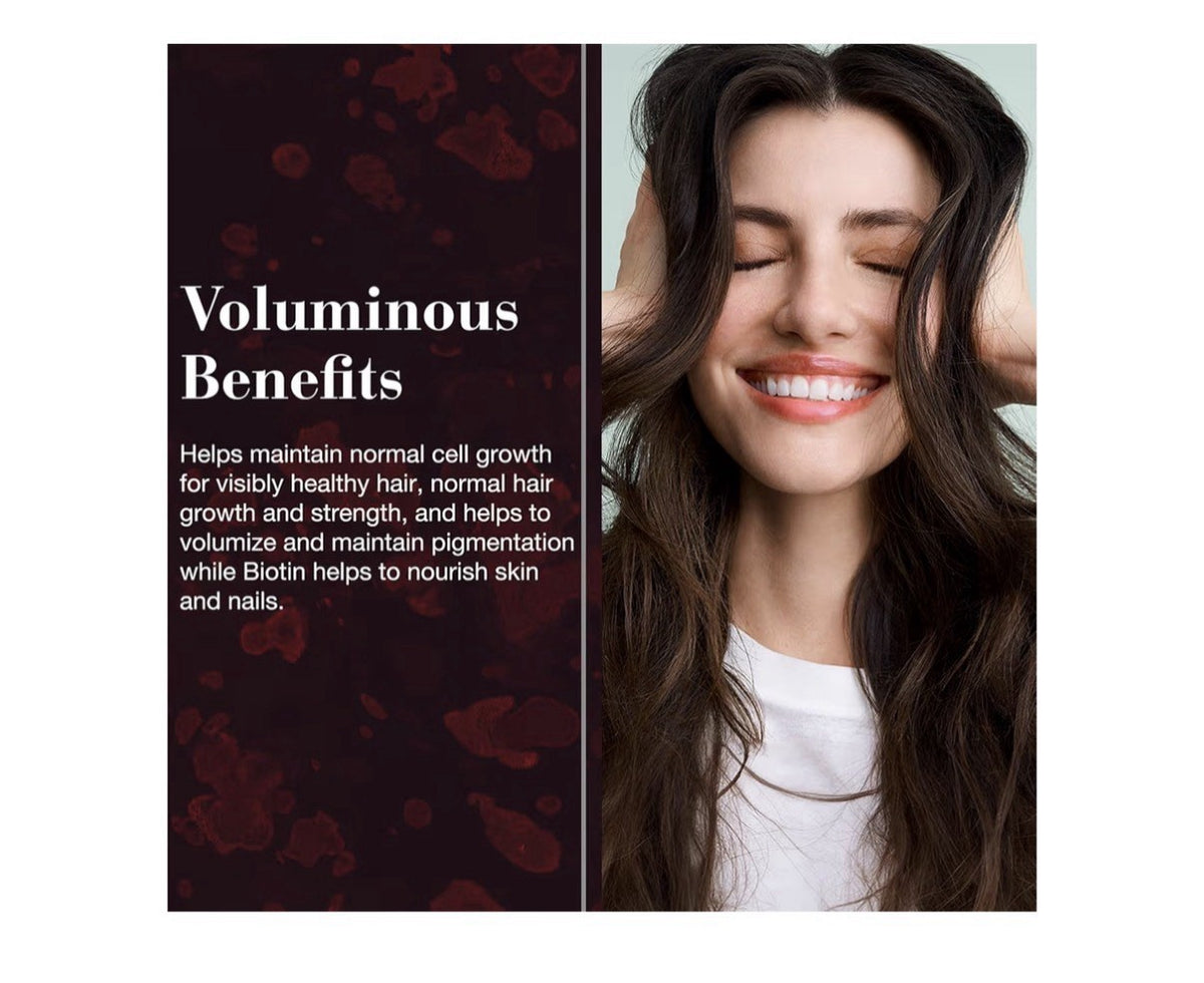 NEW NORDIC Hair Volume Supplement with Biotin Healthy Fuller Looking Hair 90Tabs