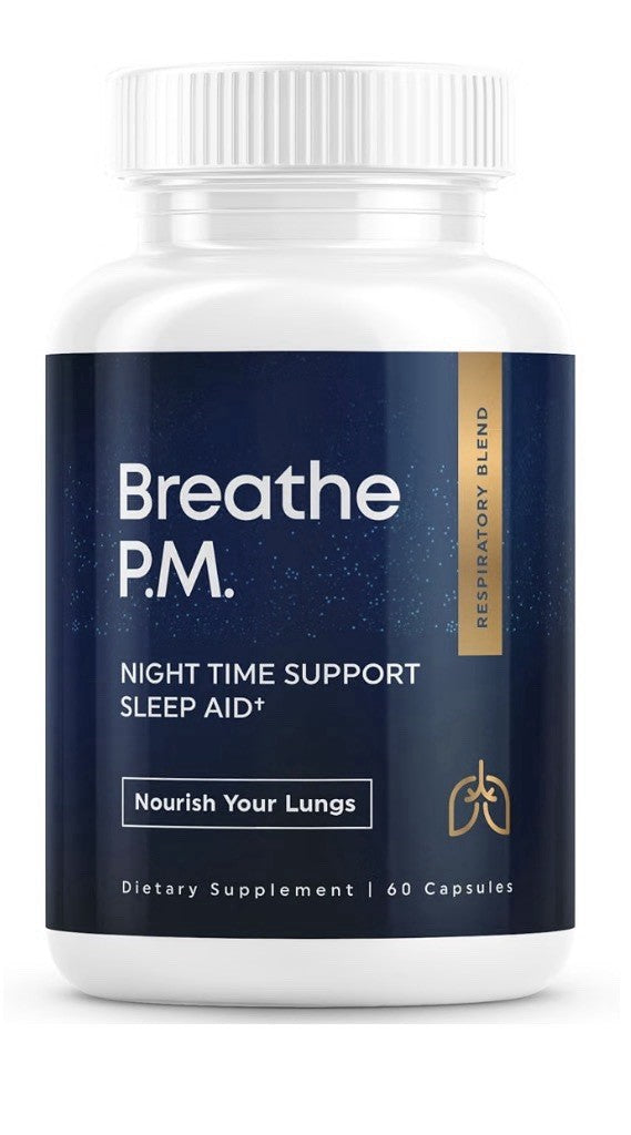 BREATHE PM Nighttime Support Sleep Aid Nourish Your Lung Mullein Lung Detox 60ca