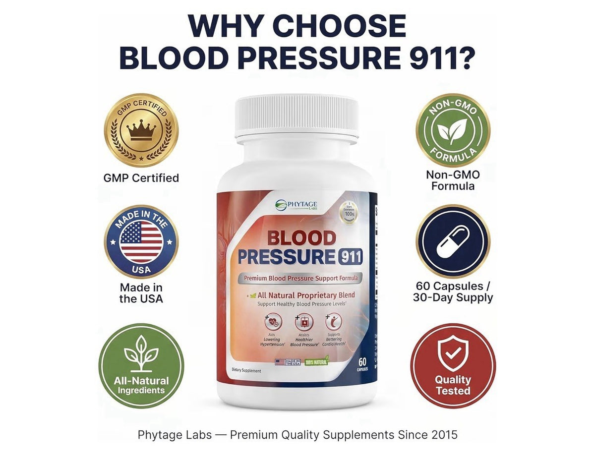 2 Pack Phytage Labs Blood Pressure 911 Heart Circulation Support Supplement