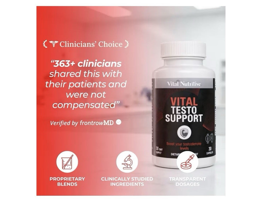 VITAL NUTRITIVE Vital Testo Support Natural Testosterone Stamina Support 3 Pack
