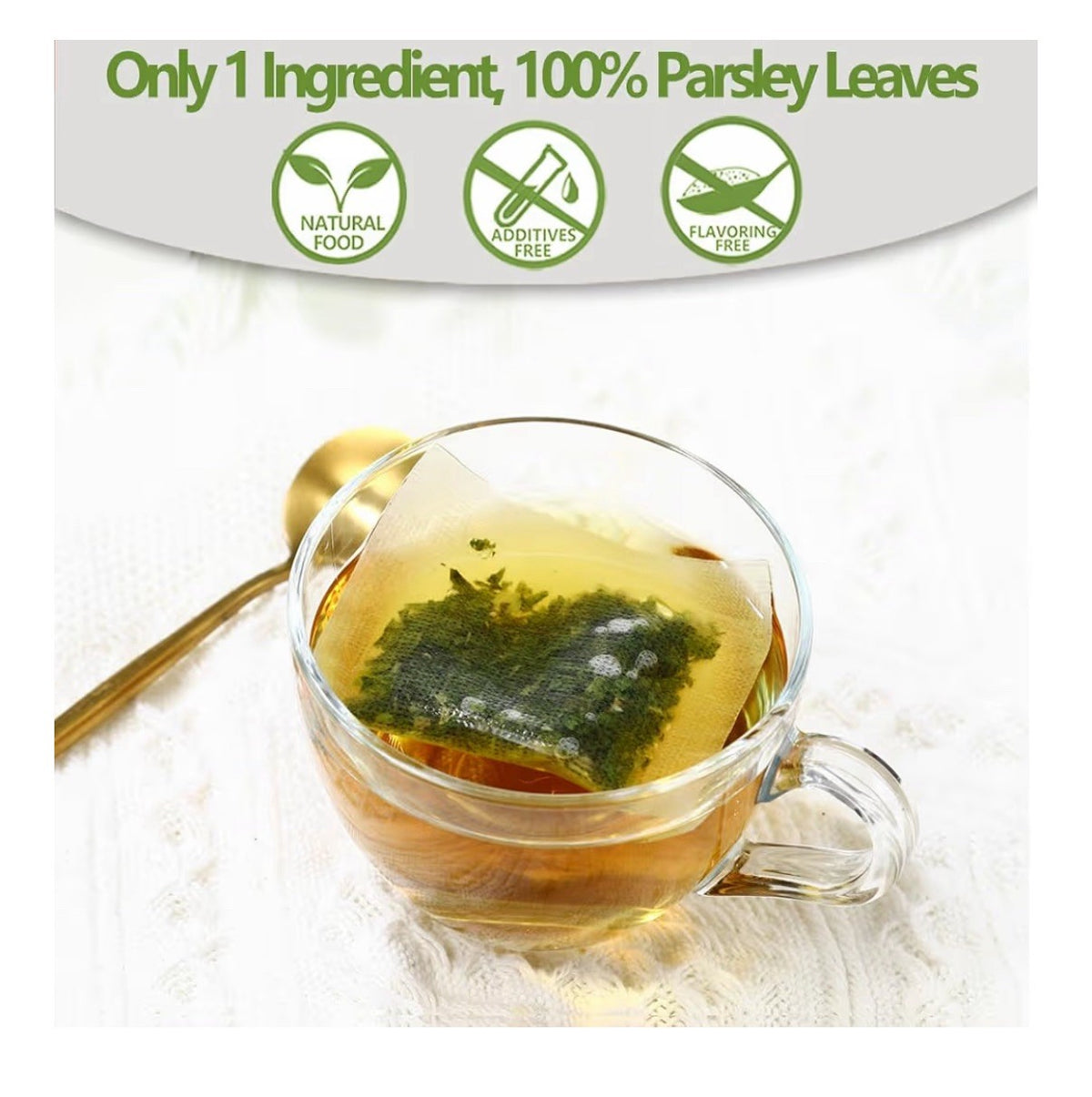 ULTHMOK Parsley 60 Tea Bags  Made with 100% Natural Parsley Leaves Caffeine Free