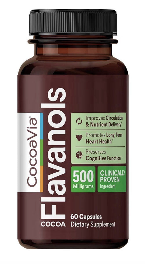 2 Pack CocoaVia Cocoa Flavanols 500mg Heart Brain Circulation Support Supplement