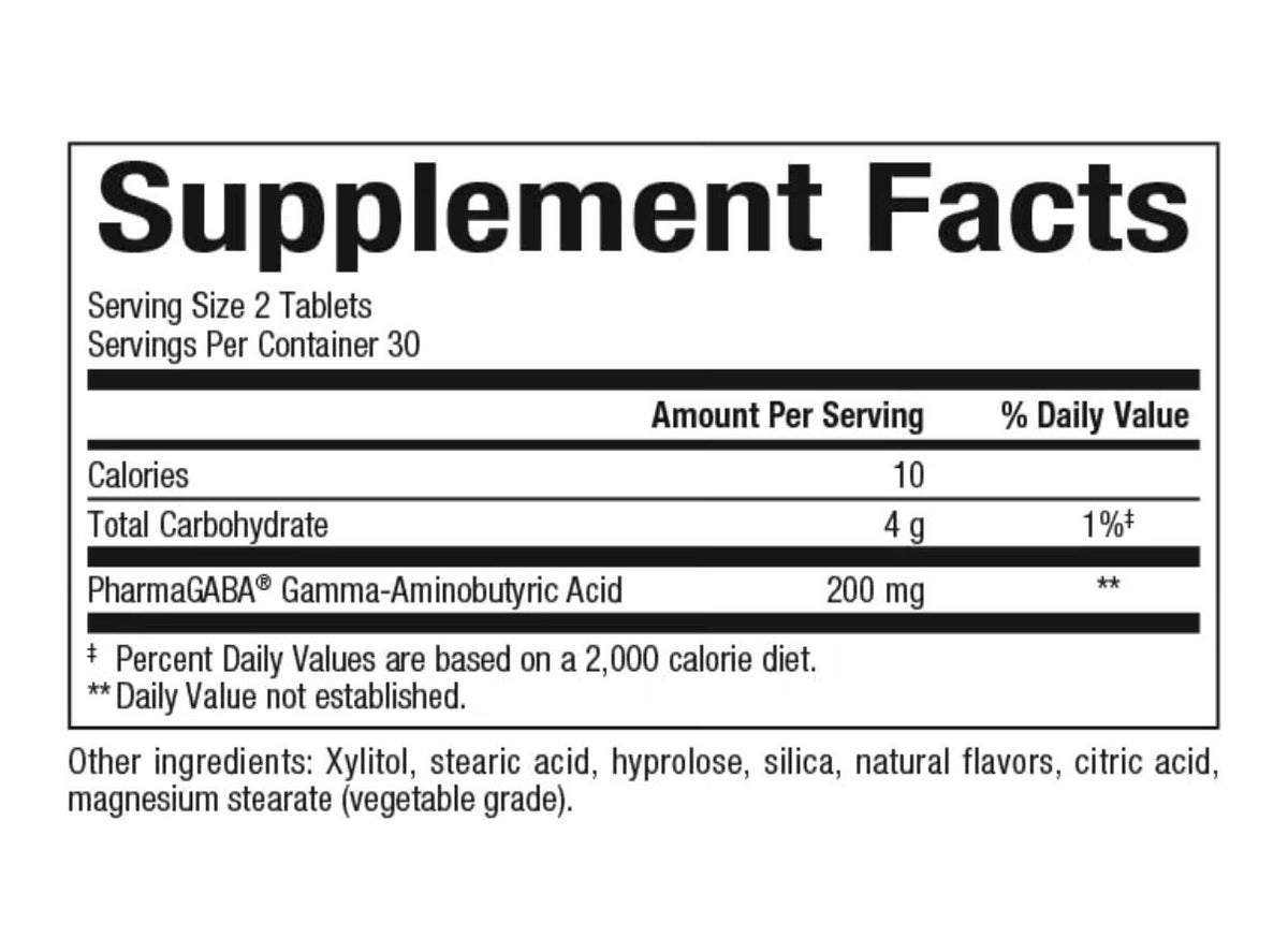 Natural Factors Pharma GABA 200mg Per 2 Tablet Relaxation Focus 60 Tablets