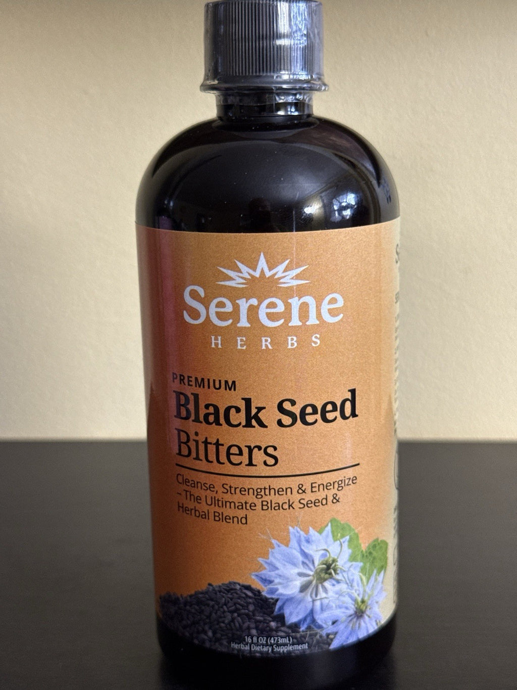Serene Herbs Black Seed Bitters Premium Cleanse Strengthen Energize 16oz