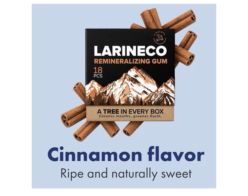 Larineco Remineralizing Gum Hydroxyapatite Xylitol Gum Cinnnamon Flavor 2 Pack