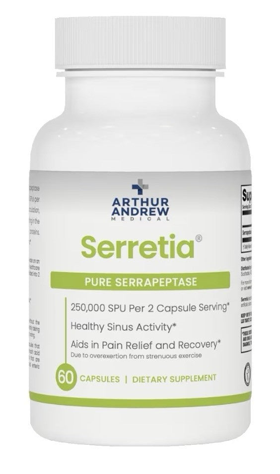 Arthur Andrew Medical Serretia Serrapeptase Pure Formula Sinus Support 60Capsule