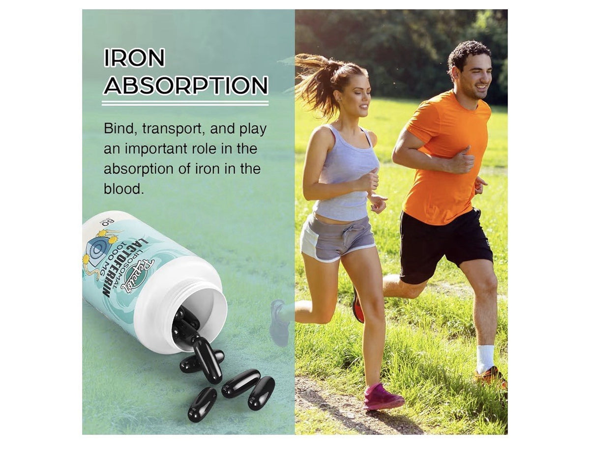 Pepeior Liposomal Lactoferrin 1000mg Higher Absorption for Iron Immune 60softgel