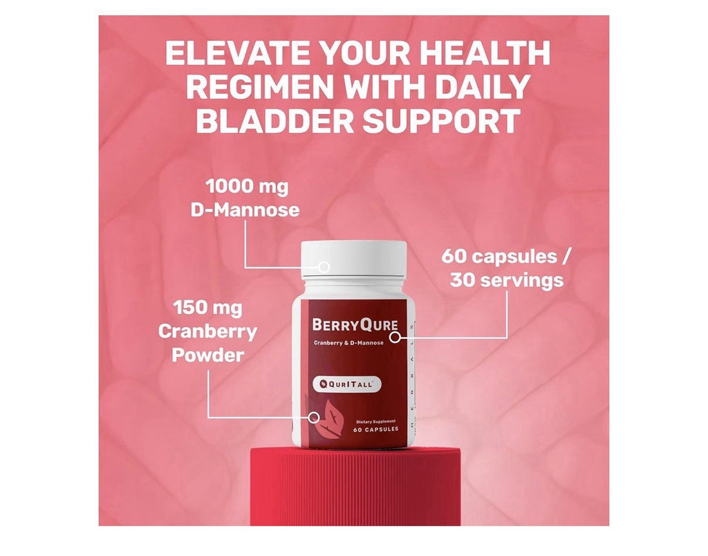 QurltAll BerryQure Cranberry & D-Mannose Women Urinary Tract Health Support 60ca