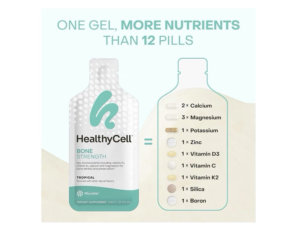 Healthycell Bone Destiny Support Strength Liquid Bone Health Supplement 30Gel Pk