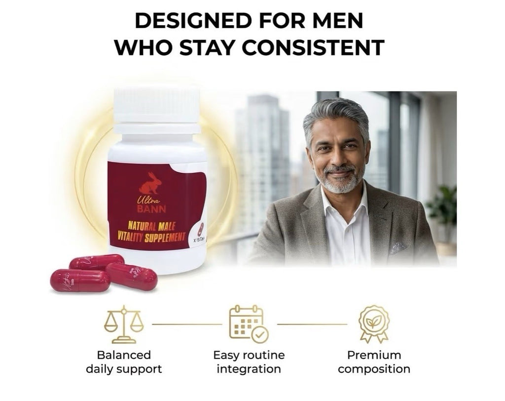 Ultra Bann Natural Male Vitality Supplement Healthy Blood Flow Performance 15cap