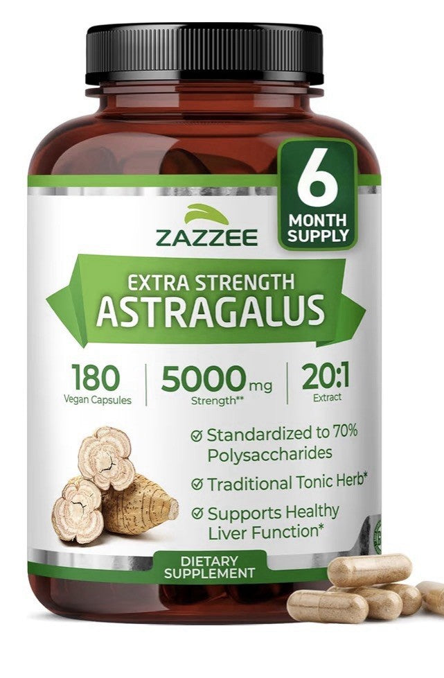 Zazzee Astragalus 70% Polysaccharides Traditional Tonic Herb Liver Support 180ca