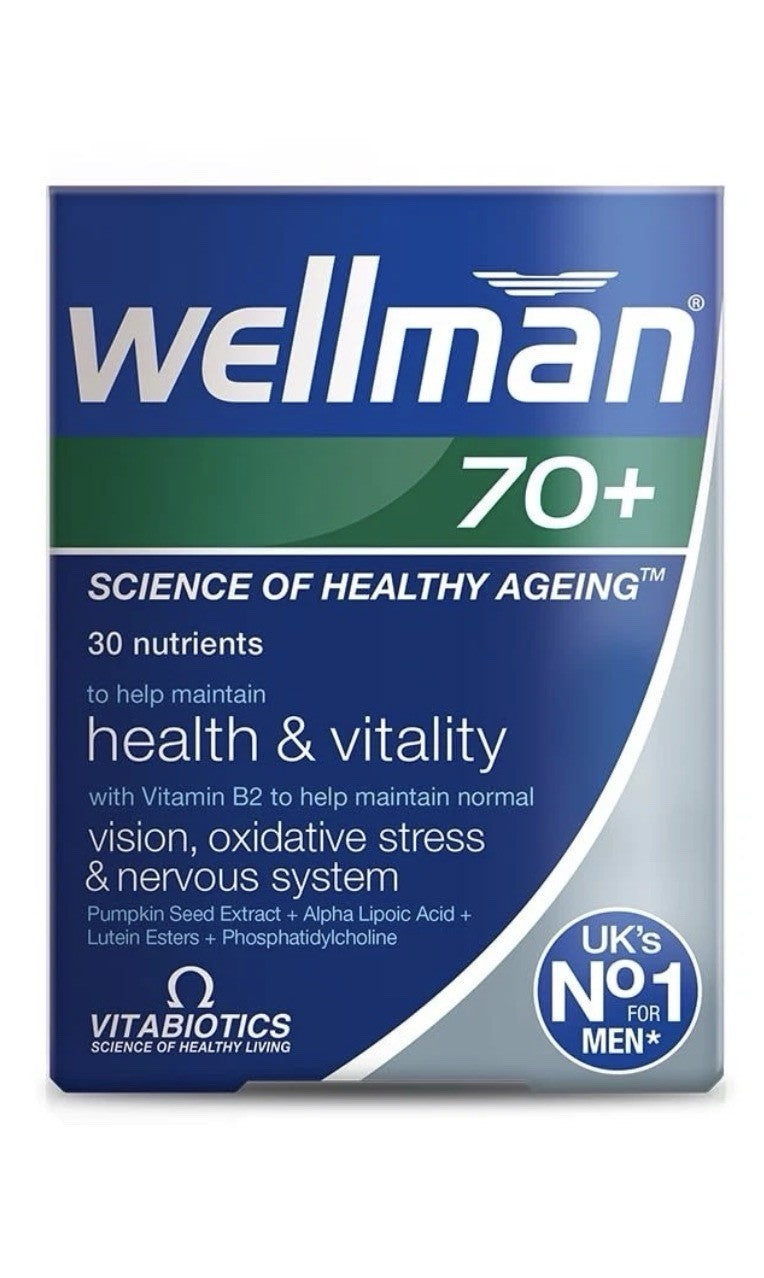 Vitabiotics Wellman 70+ For Men Health & Vitality Science Of Healthy Aging 30Tab
