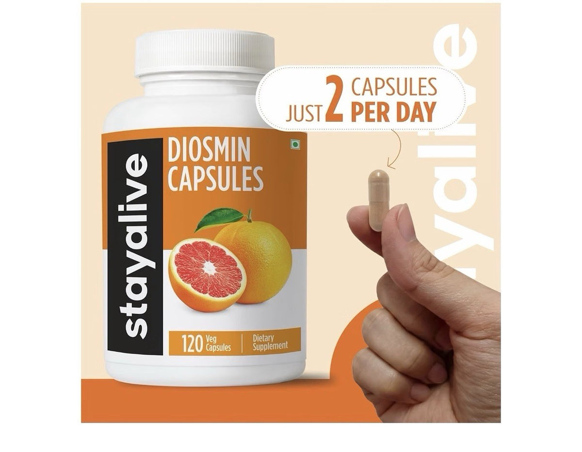 STAY ALIVE Pure Diosmin Complex 1000mg Formula 120 Capsules 2 Month Supply
