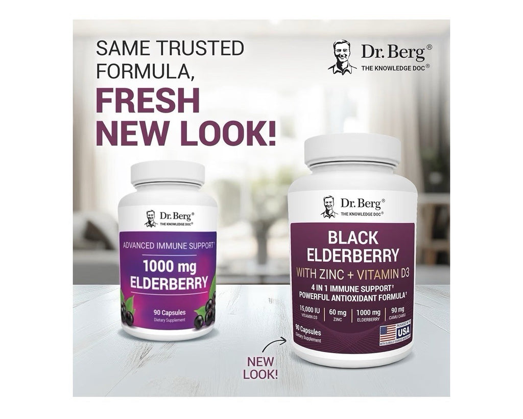 Dr. Berg Black Elderberry With Zinc Vitamin D3 Immune Support Antioxidant 90Caps