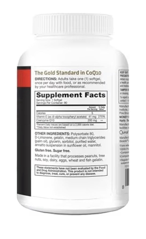 Qunol Ultra CoQ10 200mg Extra Strength Water And fat Soluble 90 Softgels