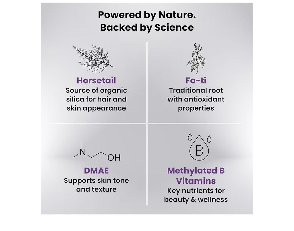 Organic Excellence Hair Skin Nails Vitamins for Women & Men 90 Tablets