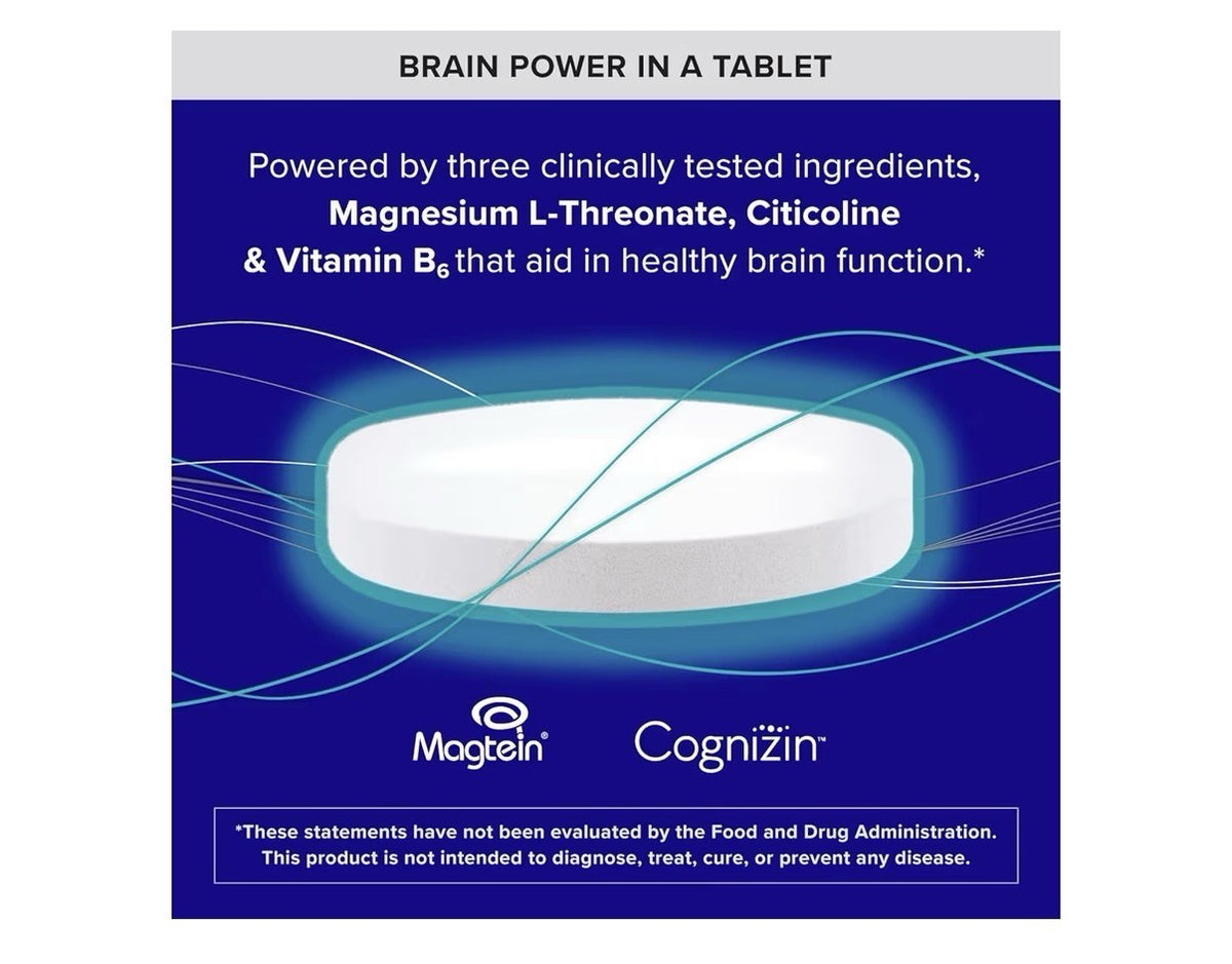 Qunol Brain Health Memory Plus with B6 Memory Focus Attention Alertness 90Tablet
