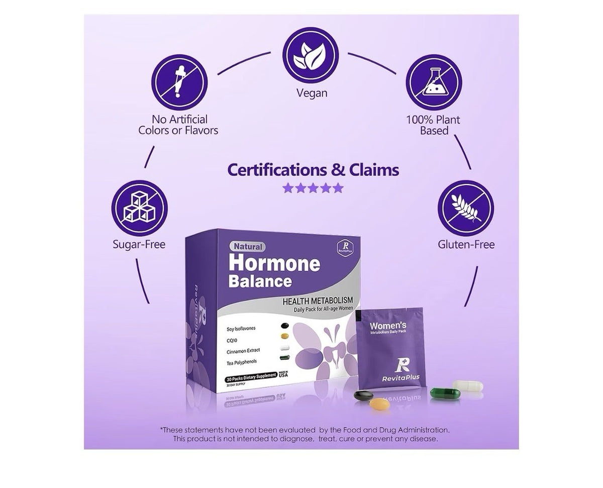 RevitaPlus Natural Hormone Balance Health Metabolism For Women Menopause PMS