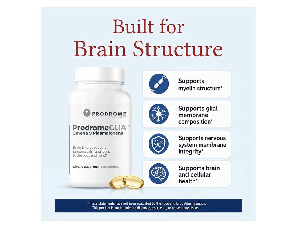 Prodrome ProdromeGLIA Omega 9 Plasmalogen Brain Nerve Support Focus Calm 60sgel