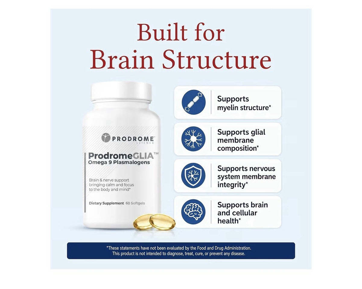 Prodrome ProdromeGLIA Omega 9 Plasmalogen Brain Nerve Support Focus Calm 60sgel