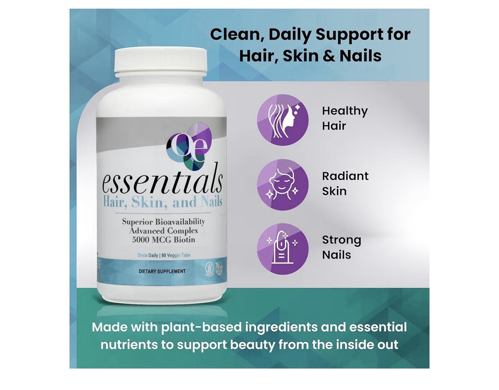 Organic Excellence Hair Skin Nails Vitamins for Women & Men 90 Tablets