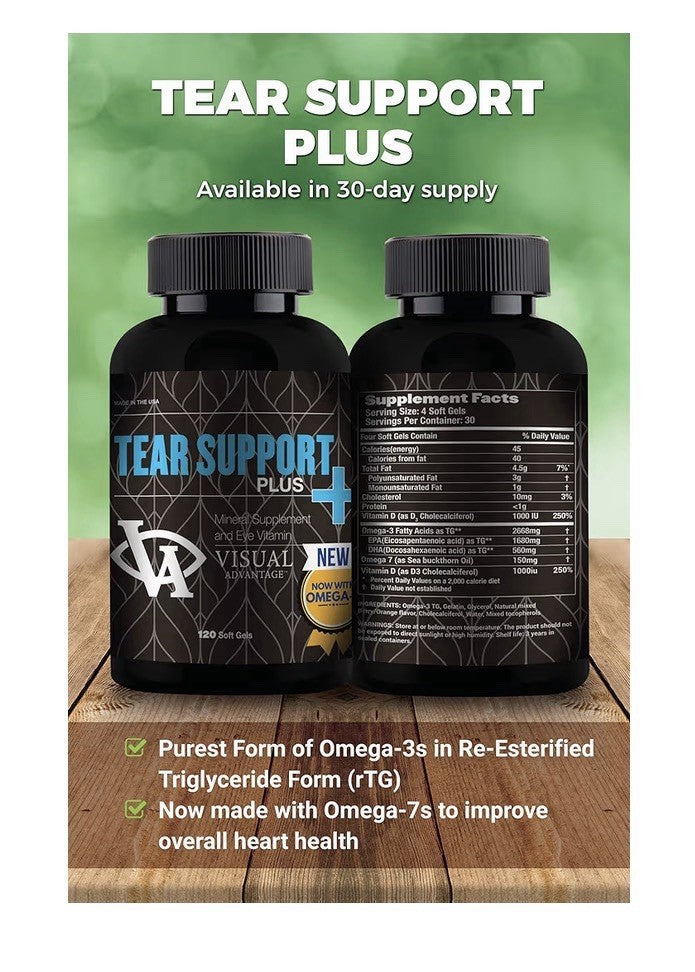 Visual Advantage Tear Support Plus Mineral Supplement And Eye Vitamin 120softgel