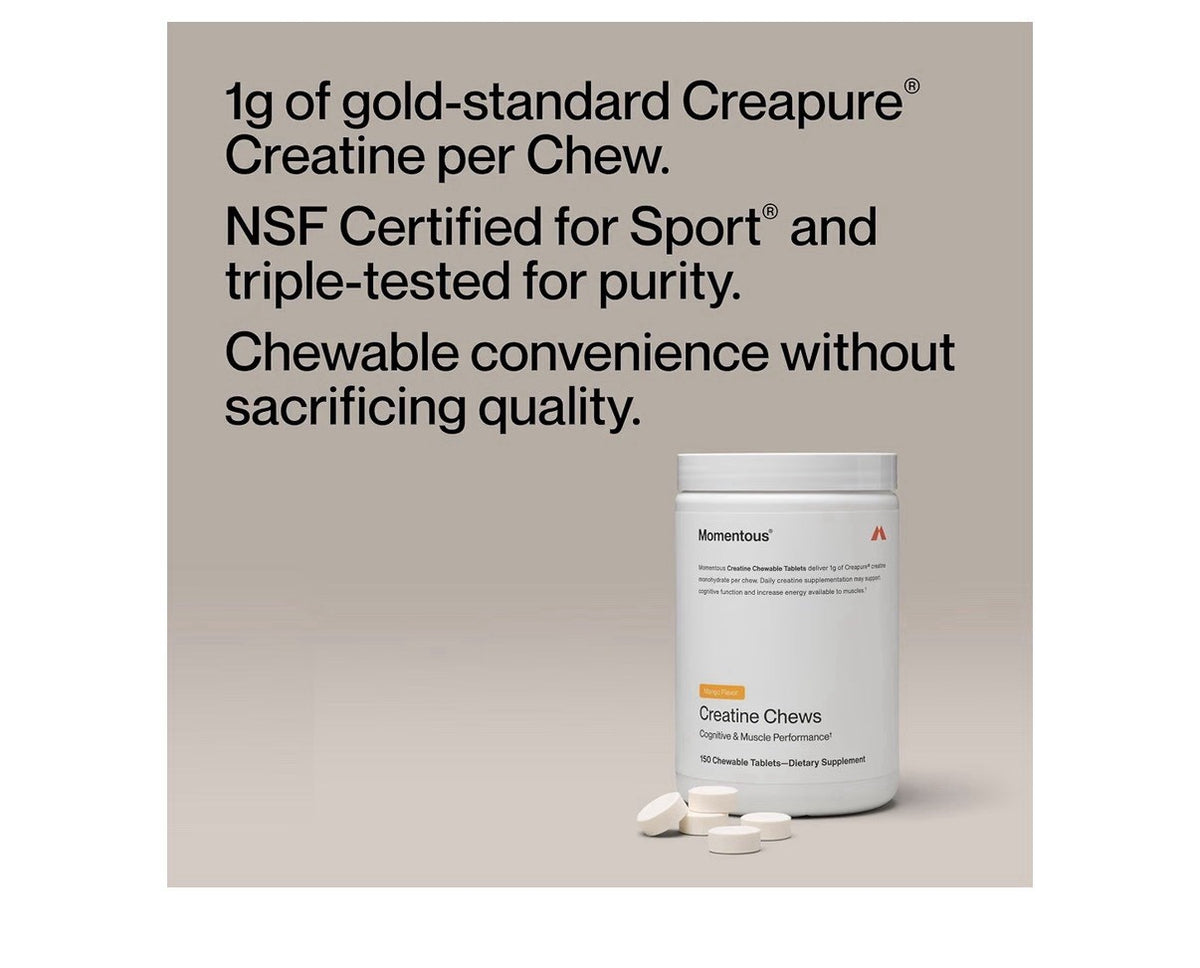 Momentous Creatine Chews Cognitive & Muscle Performance 150 Tablets Mango