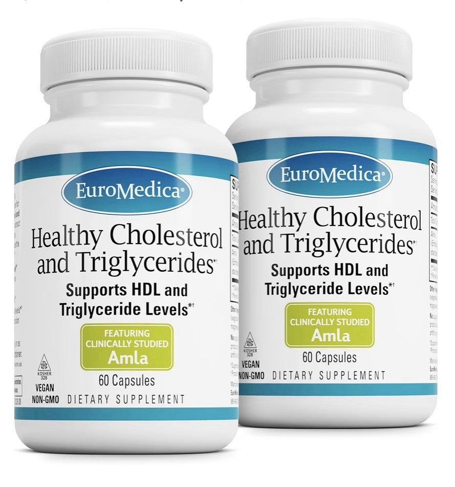2 Pack EuroMedica Healthy Cholesterol and Triglycerides Immune Heart HDL Support