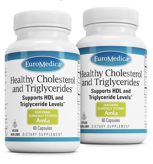 2 Pack EuroMedica Healthy Cholesterol and Triglycerides Immune Heart HDL Support