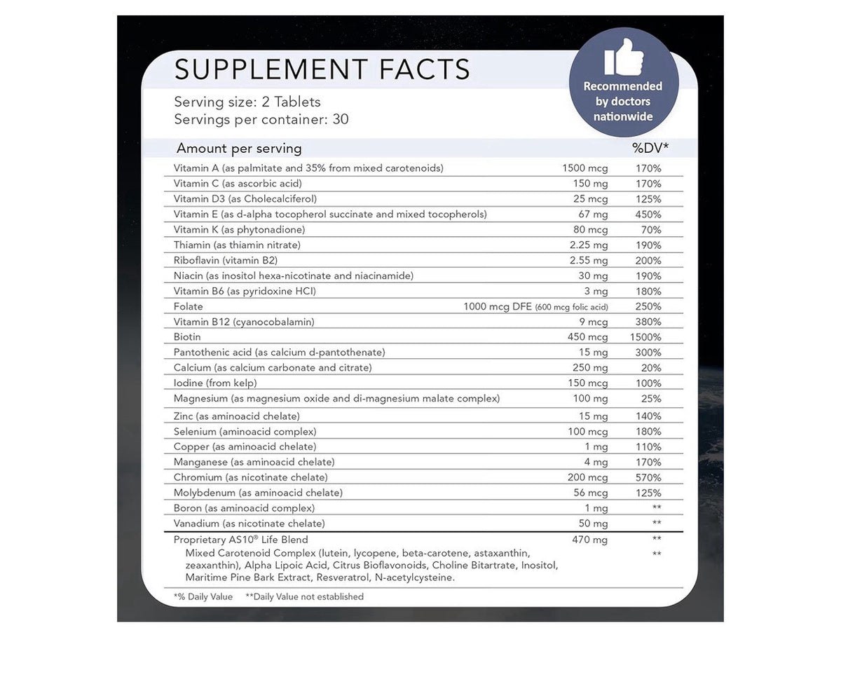 Nugevity AS 10 Life Stress Aging Immune Support and Anti Aging Supplement 60Tabs