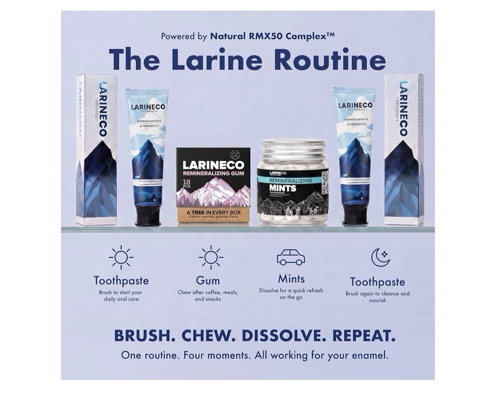 Larineco Remineralizing Gum Hydroxyapatite Xylitol Gum Bubble Gum Flavor 2 Pack