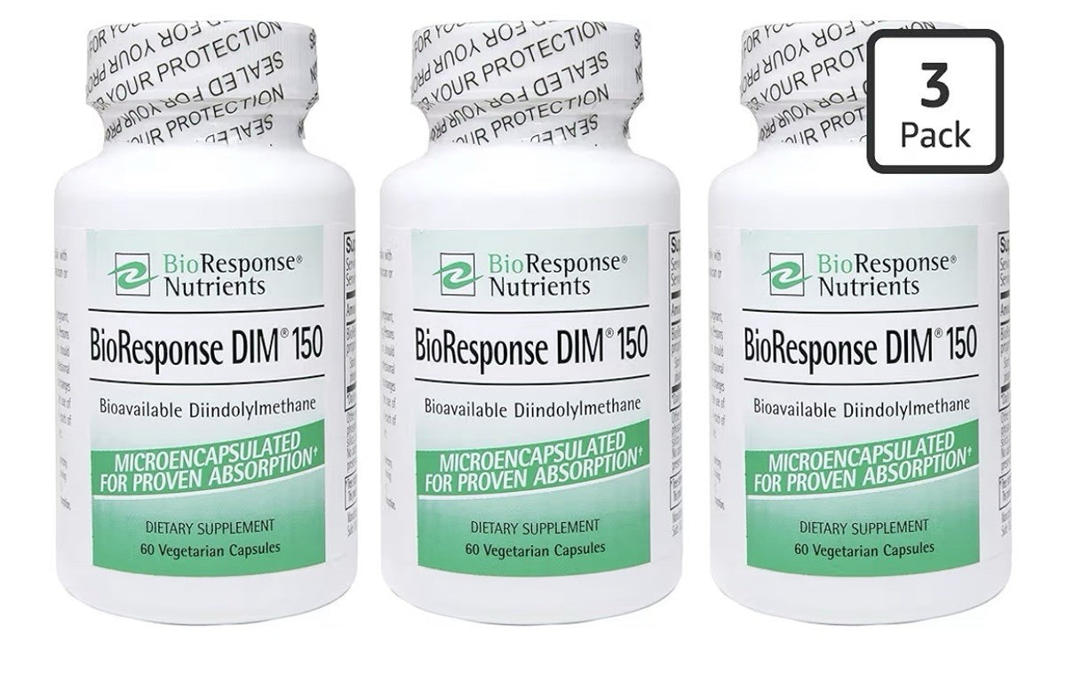 3Pack BioResponse DIM 150-150mg Bioavailable Diindolylmethane Total 180 Capsules