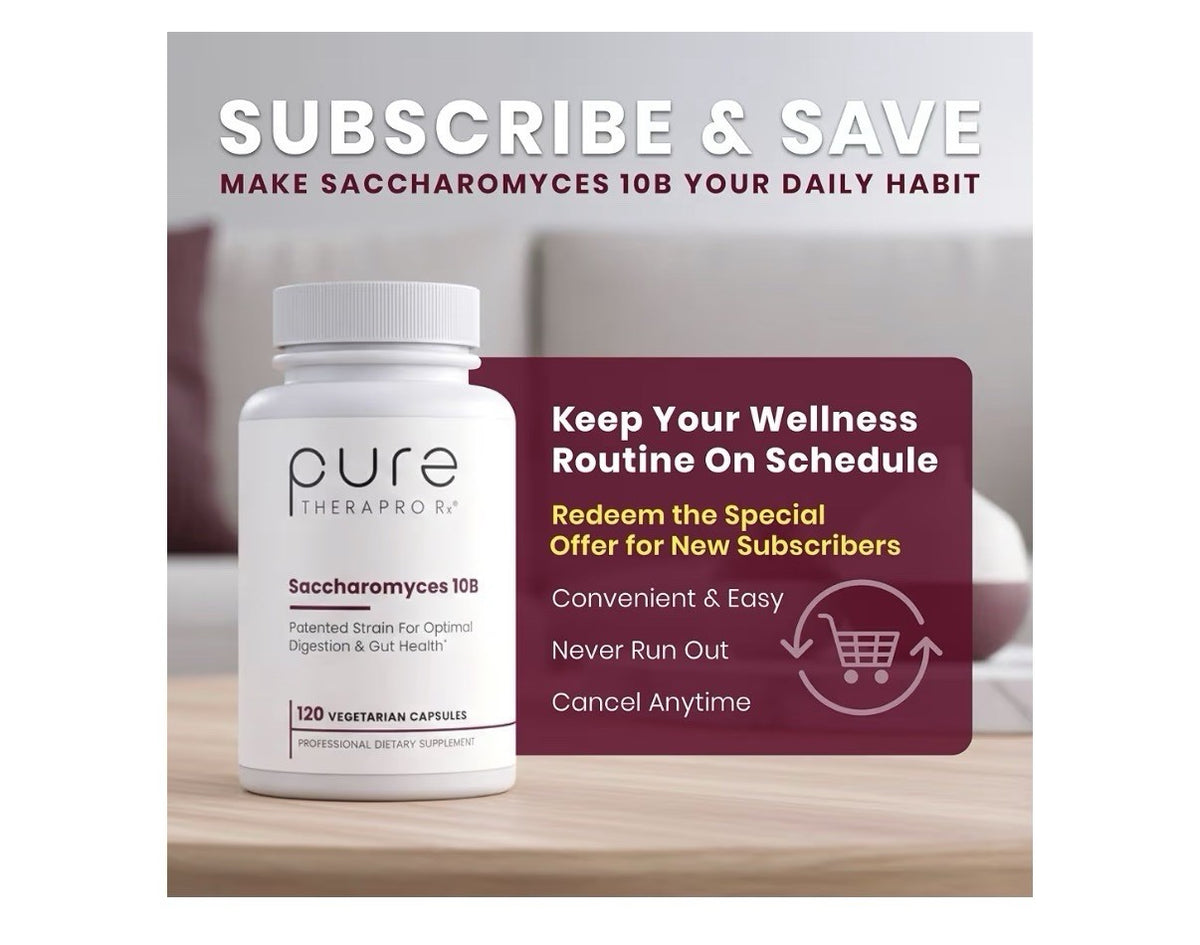 Pure Therapro Rx Saccharomyces Boulardii Probiotics 10Billion CFU USA Made 120ca