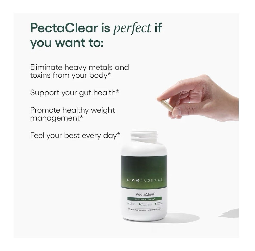 EcoNugenics PectaClear Detox Supplement for Toxic Metal Cleanse Repair 180 Caps