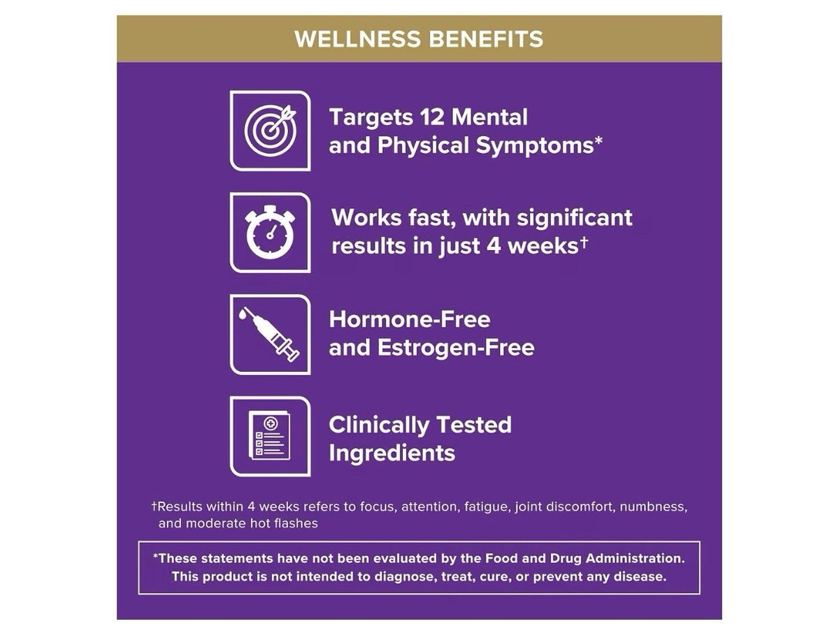 Qunol Menopause Relief Hormone Free Support Hot Flashes Night Sweats Mood 60caps
