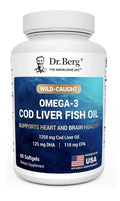 Dr. Berg Omega-3 Cod Liver Fish Oil Wild-Caught Icelandic Heart Brain Health 60s