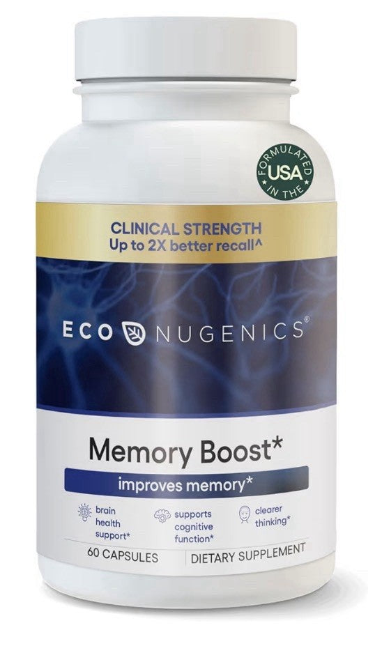 EcoNugenics Memory Boost Brain Health Cognitive Function Clearer Thinking 60caps