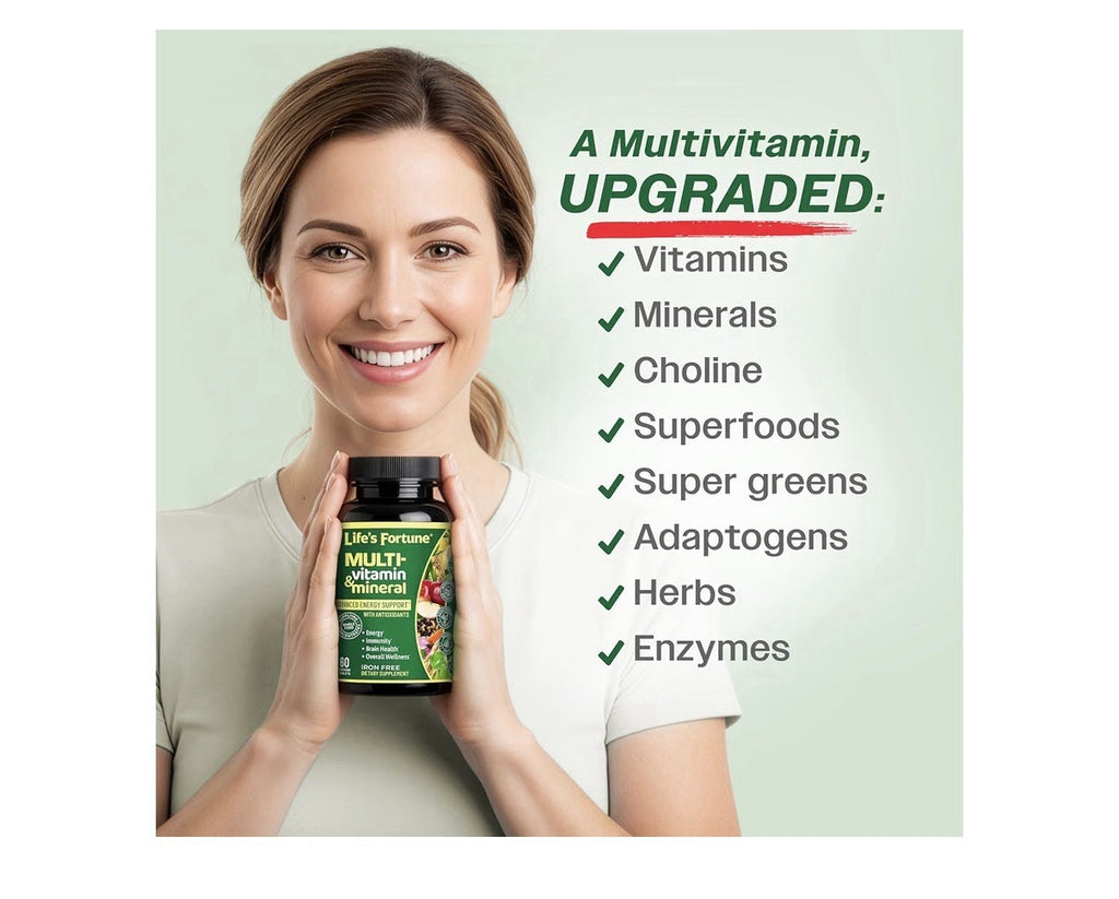 Life's Fortune Multivitamin Mineral Energy Immunity Brain Overall Wellness 60Tab