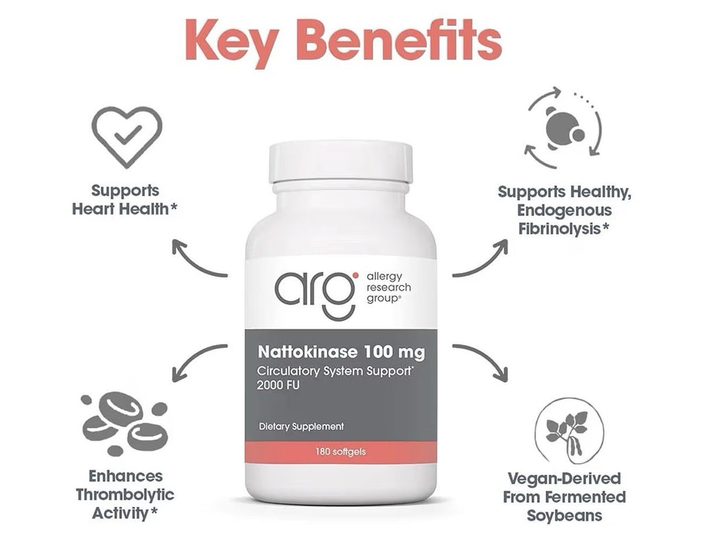 Allergy Research Group Nattokinase 100 mg Circularity Support 2000 FU 180Softgel