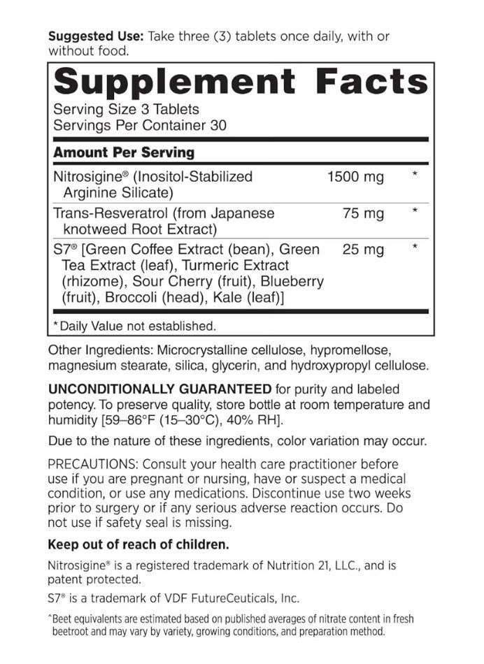 DOCTORS' PREFERRED Nitric Oxide Advantage Heart Circulation Energy 90 Tablets